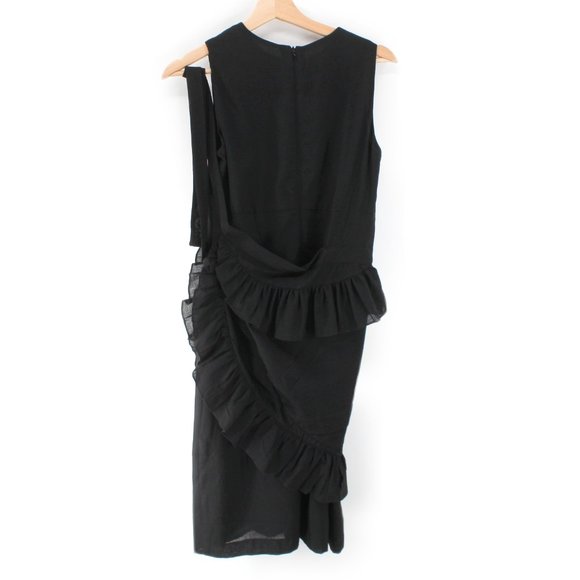 Morgane Le Fay Black Sleeveless Apron Dress Knee Length Sheath Romantic Goth S - Picture 10 of 15